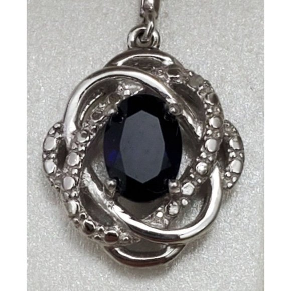 Sterling Lab-Created Blue & Green Sapphire Star Stud Earrings & 18" Necklace - Picture 7 of 12